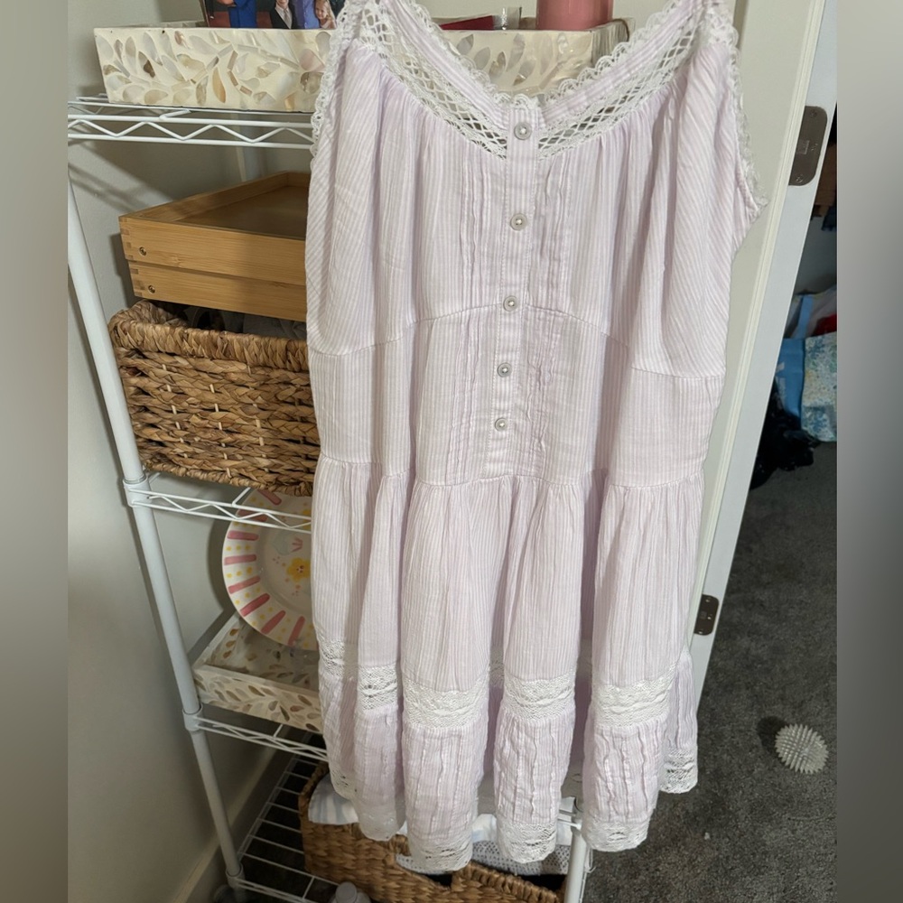 Aerie Dress, Light Purple & White Stripe Size Large (Never Worn!)